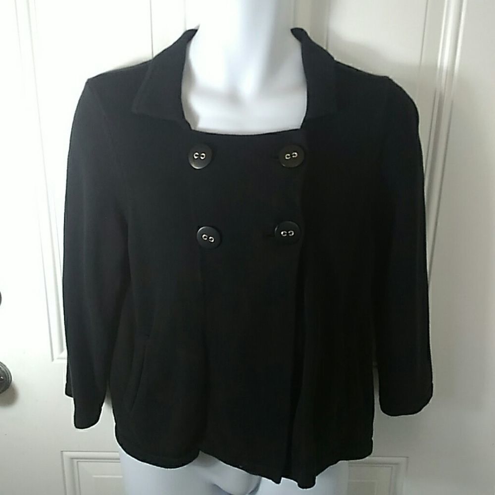 Madison black sweater with large buttons